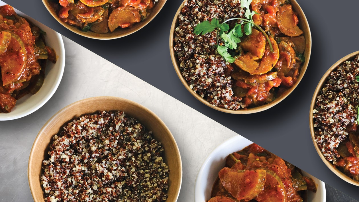 Smoking Hot Brinjal, Tomato, Quinoa